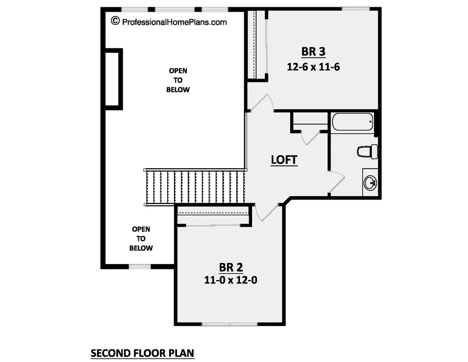 The Hopewell second level floor plan